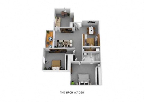 Floor plan for 2 beds, 1 bath, 947 sqft